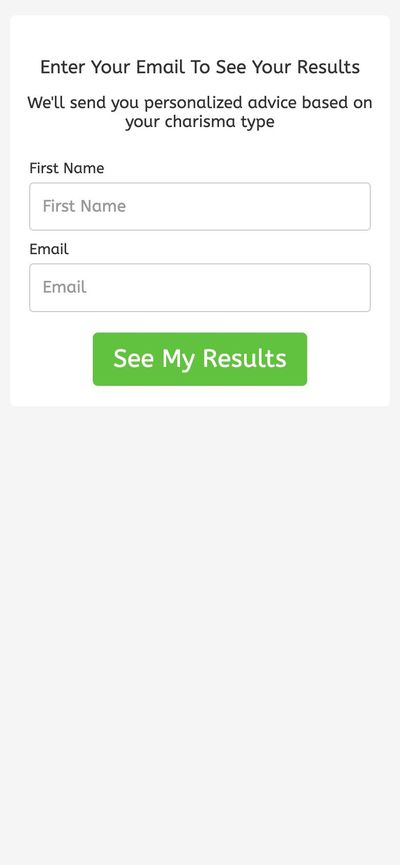 Email gate before the quiz result