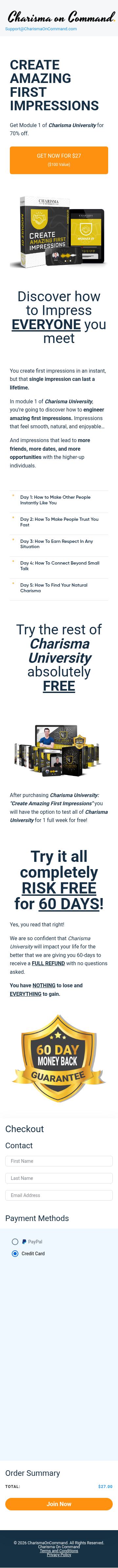 The $27 offer page, full length